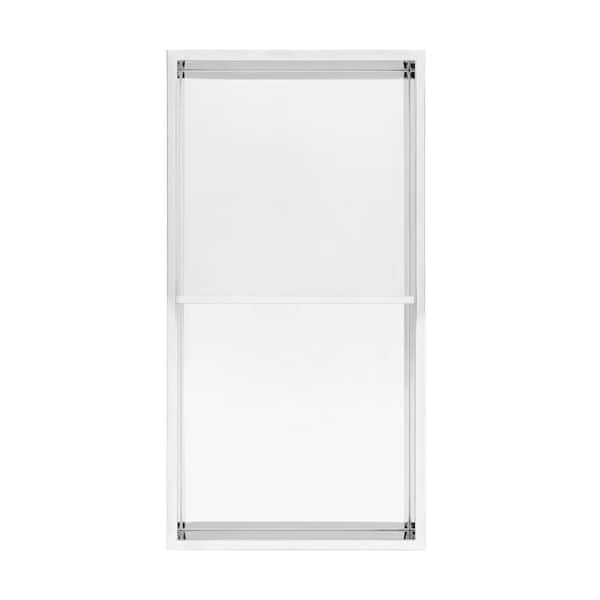 Voltaire 15 in. W x 5 in. H x 28 in. D Stainless Steel Shower Niche Set of 1 in Polished Chrome with Adjustable Shelves