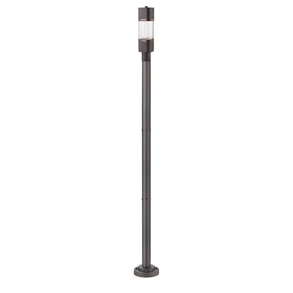 Unbranded Lestat 14W 95 in. 1 Light Deep Bronze Aluminum Hardwired Outdoor Weather Resistant Post Light Set with Integrated LED