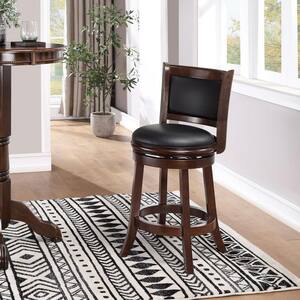 Augusta 24 in. Cappuccino Swivel Cushioned Bar Stool