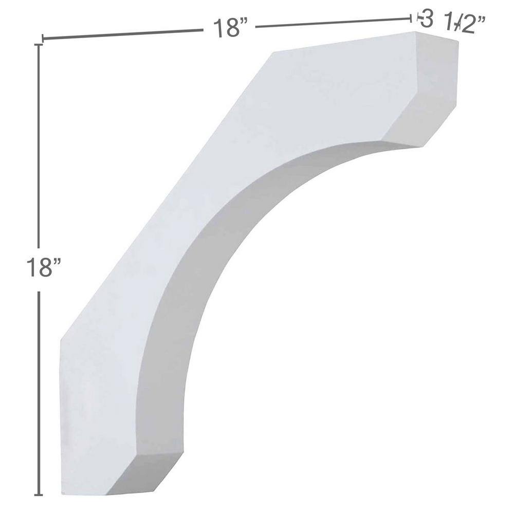 White Polyurethane Decorative 18" Bracket