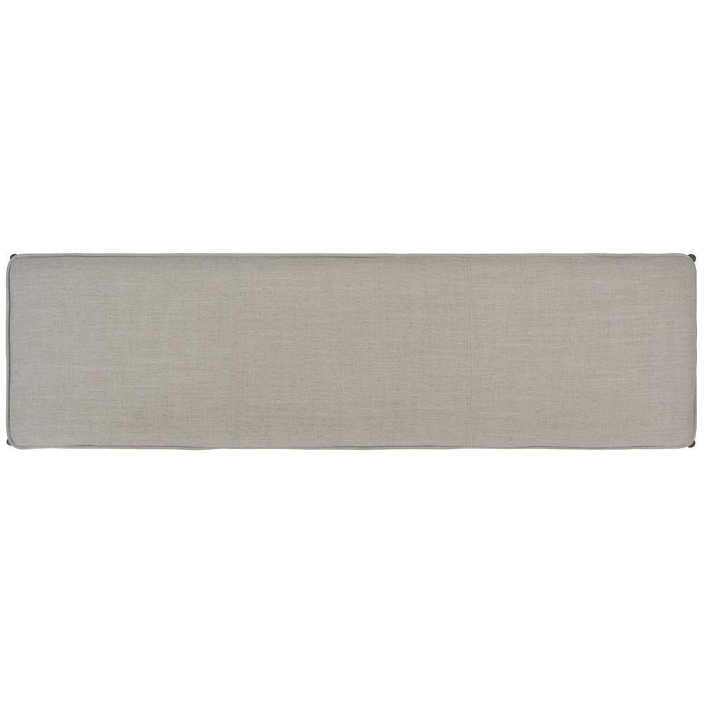 Light Grey Linen Cushioned Minimalist X Bench