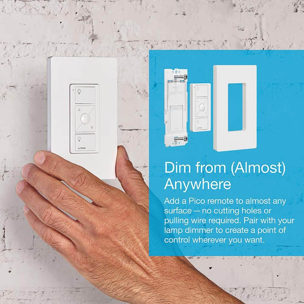 Lutron White Wireless Smart Dimmer Switch with Remote Control
