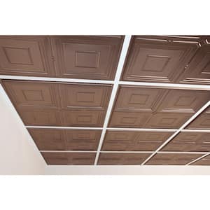 Jackson Faux Bronze 2 ft. x 2 ft. Lay-in or Glue-up Ceiling Panel (Case of 6)