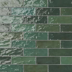 Kingston Green 3 in. x 8 in. Glazed Ceramic Wall Tile (5.38 sq. ft./case)