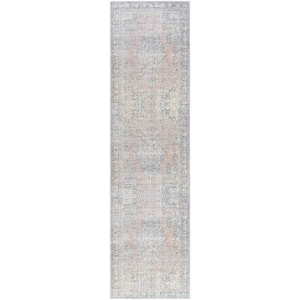 Darling Medium Gray Traditional Washable 3 ft. x 10 ft. Indoor Area Rug