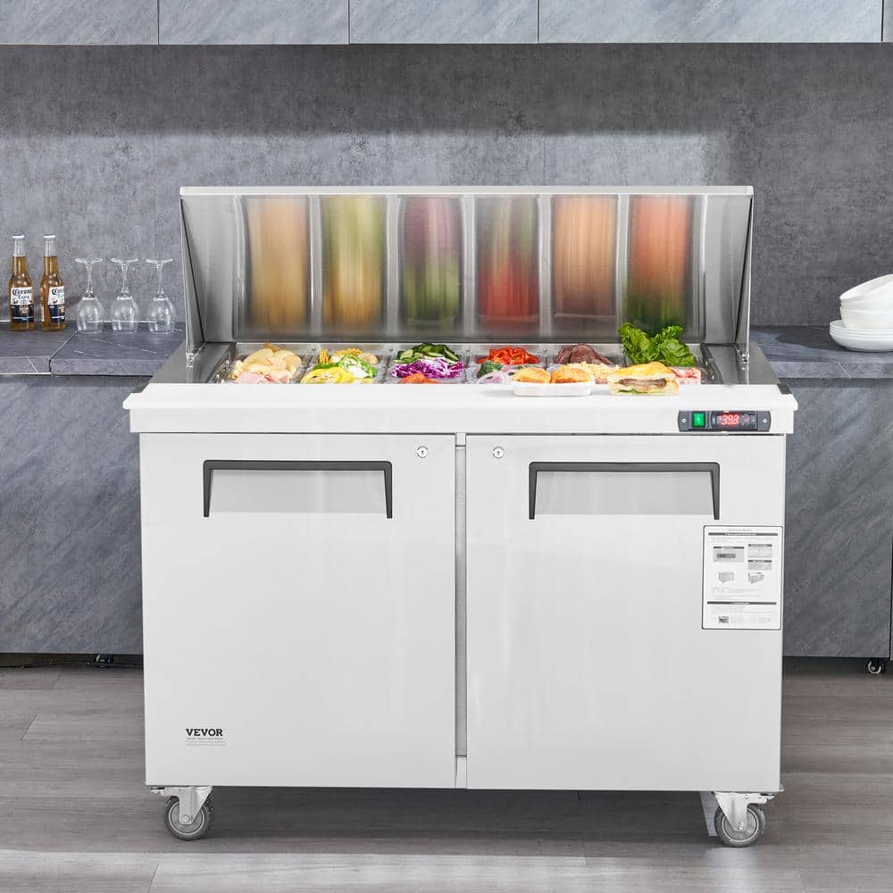 48" Stainless Steel Commercial Sandwich & Salad Prep Table