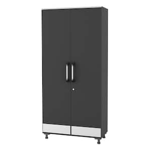 Wood Freestanding Garage Cabinet in Steel Gray Finish (36 in. W x 76 in. H x 16 in. D)
