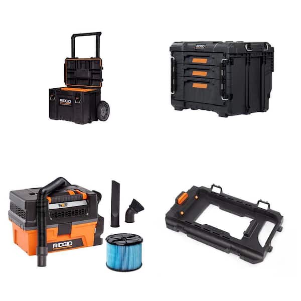 Pro Gear 25 in. Rolling Tool Box, 14.6 in. Resin Tool Box, 3 Gal. 5.0 Peak HP Vac and Vac-Mount Attachment Combo
