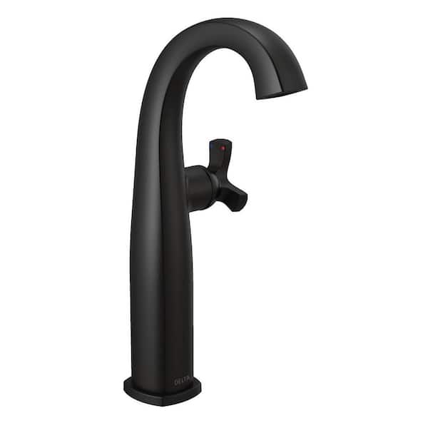 Delta Stryke Single Handle Vessel Sink Faucet in Matte Black