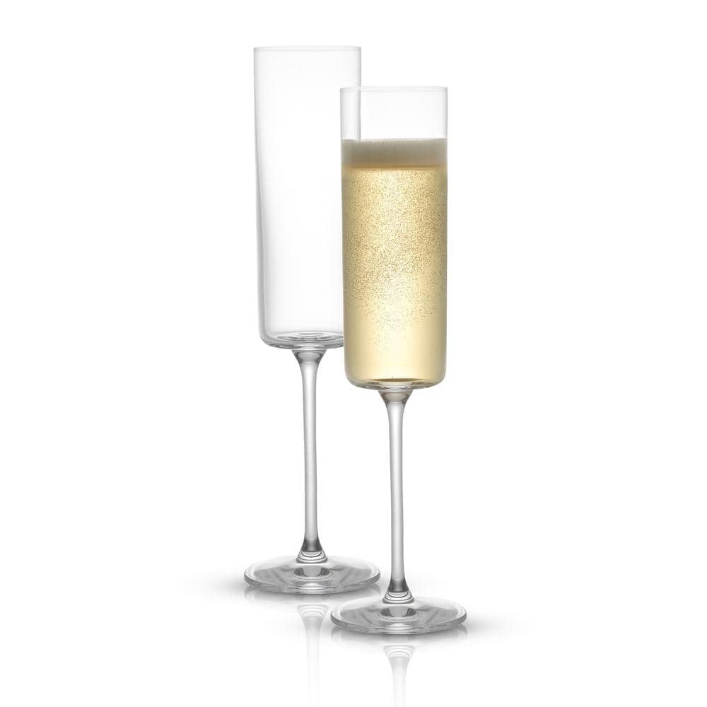 Claire 5.7 oz Clear Crystal Champagne Flutes Set of 4