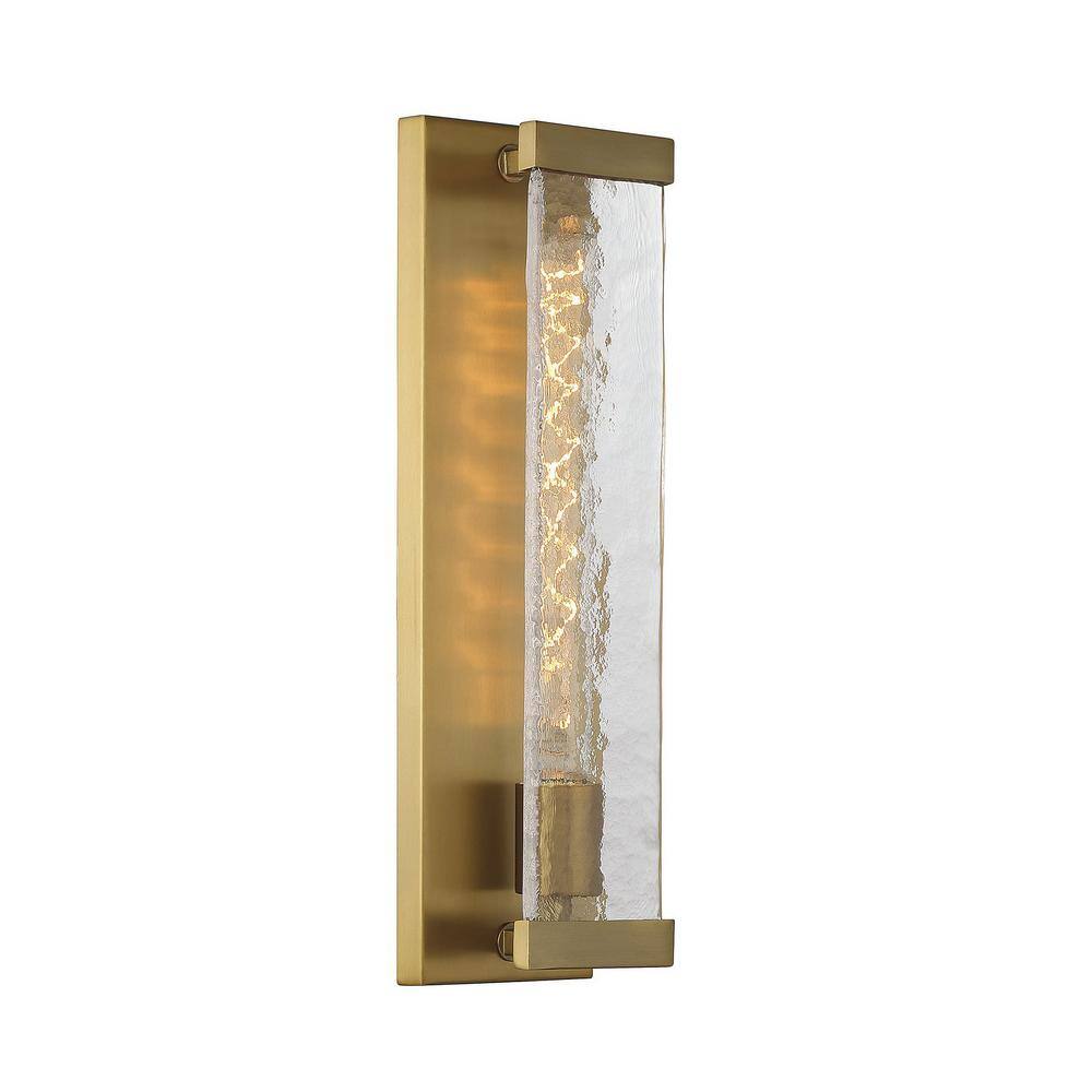 Alberta Warm Brass and Glass Industrial Wall Sconce