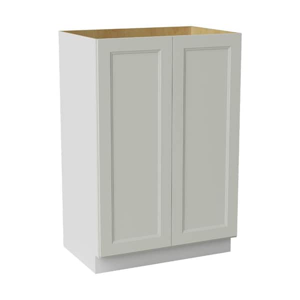 36 in. W x 24 in. D x 54 in. H Ready to Assemble Double Shaker Pantry Kitchen Cabinet in Laguna Grey