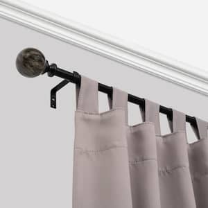 Agate 36 in. - 72 in. Adjustable 3/4 in. Single Curtain Rod in Brown Marble