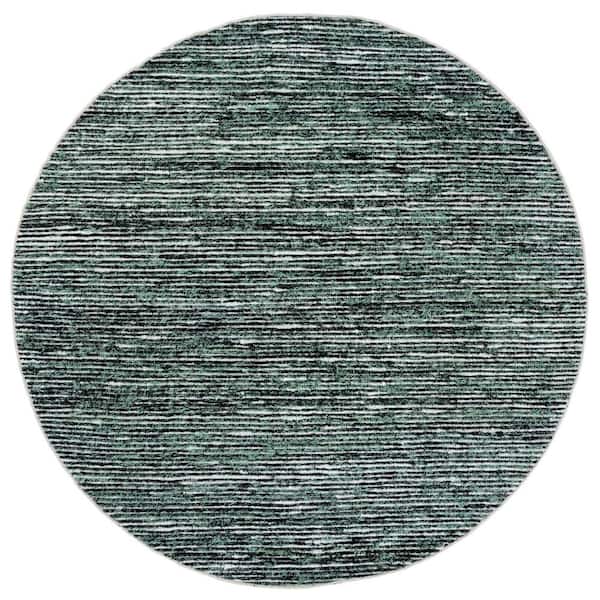 Cape Cod 6 ft. x 6 ft. Green/Black Distressed Gradient Round Area Rug