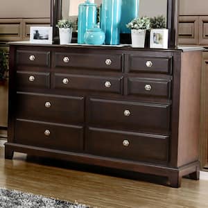 Vermo Brown Cherry 10-Drawer 64 in. Wide Dresser