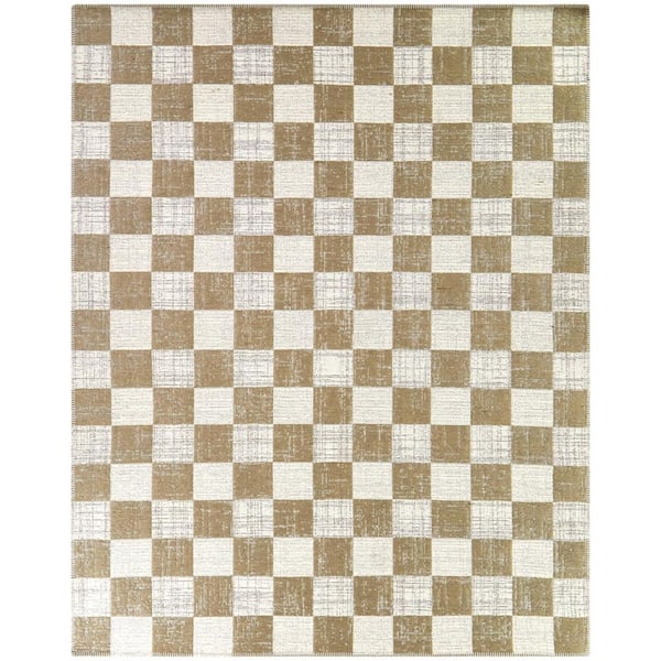 BALTA Maraini Tan 5 ft. x 7 ft. Checkered Area Rug