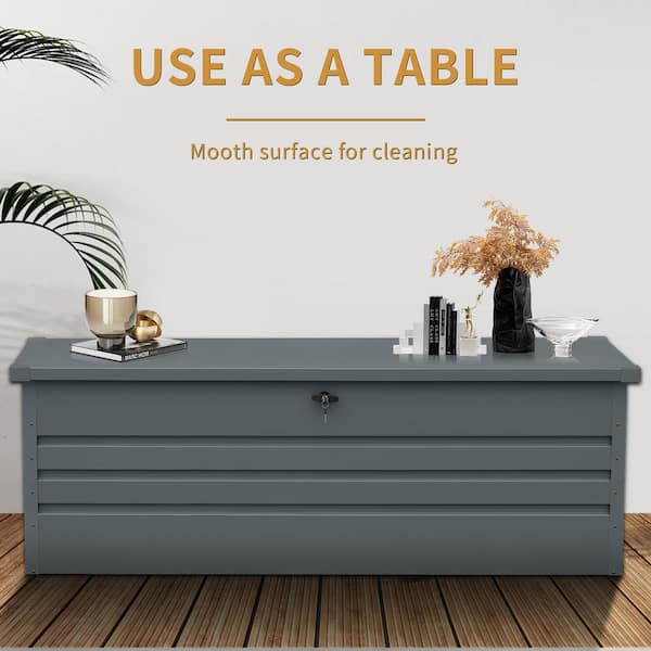 Tenleaf 260 Metal Outdoor Waterproof Deck Box Patio Storage