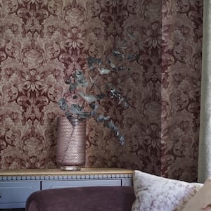 Apolline Pale Blackberry Red Removable Wallpaper Sample