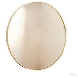 Gold 22 in. W x 23 in. Aluminum Round Wall Mirrors for Over Sink, Circle Mirror for Bathroom, Entryway, Bedroom