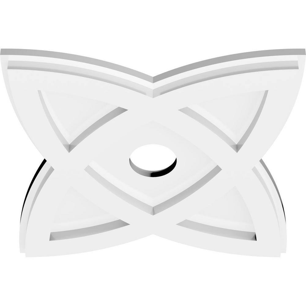 White PVC Contemporary Ceiling Medallion, 12-inch