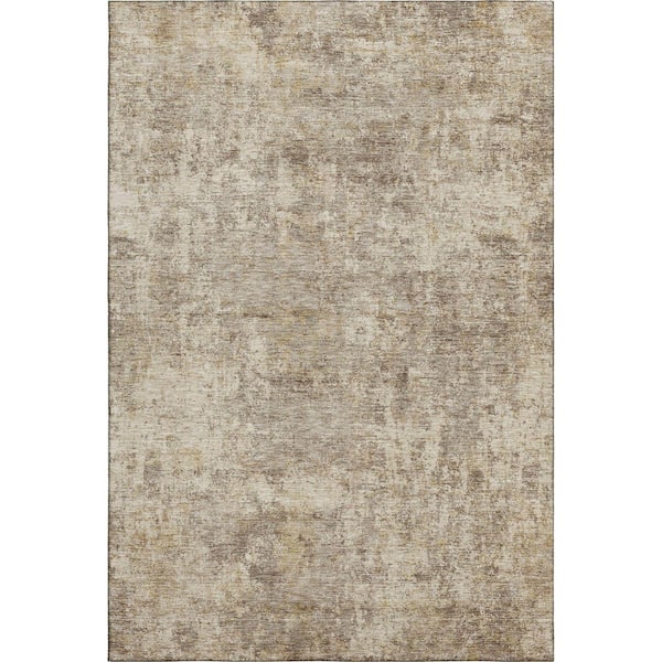 Mayfield Premium Machine Washable Abstract AMF2061 Taupe 3 ft. x 5 ft. Area Rug