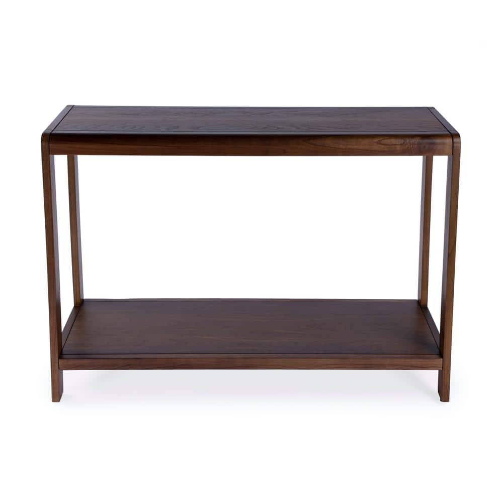 Hanover 48" Dark Brown Walnut Finish Mid-Century Modern Console Table with Storage