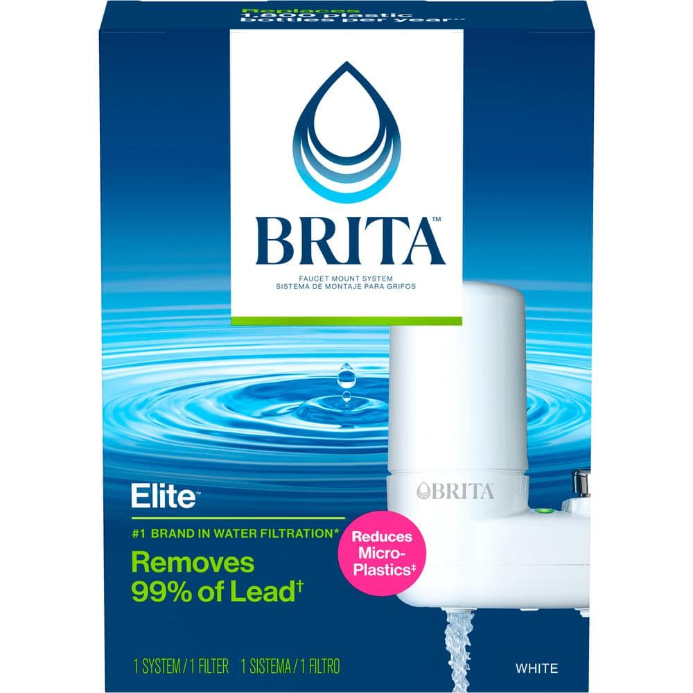 Brita Basic Faucet Mount System  Water Filter Reduces Lead and Chlorine  White