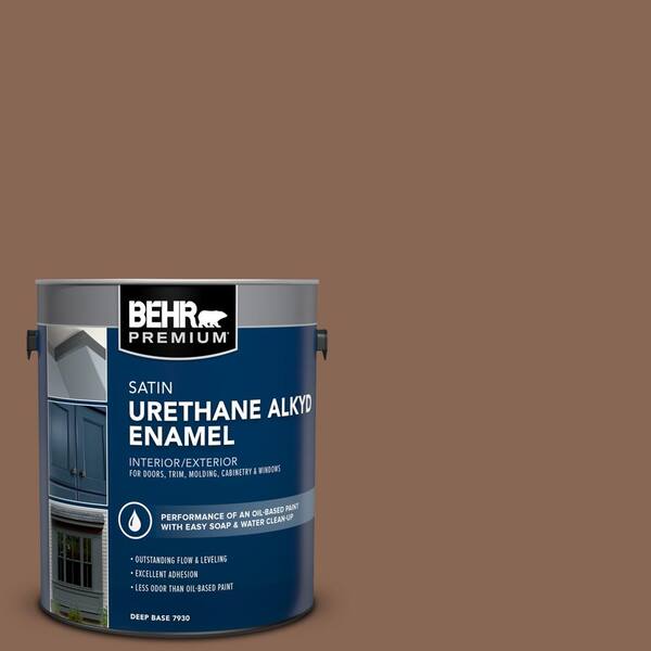 BEHR PREMIUM 1 gal. #PPU3-17 Clay Pot Urethane Alkyd Satin Enamel Interior/Exterior Paint