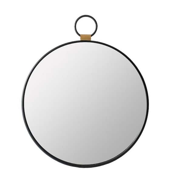 HomeRoots 19.7 in. W x 22.8 in. H Wood Black Vanity Mirror