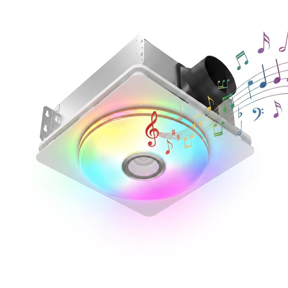 160 CFM Ceiling Bathroom Exhaust Fan with RGB Light, Bluetooth Speaker and Remote Control