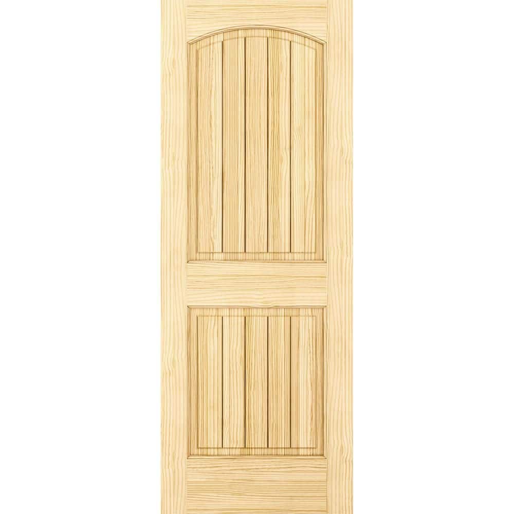 28 in. x 80 in. Colonial 2-Panel Arch Top V-Grooved Solid Wood Clear Pine Wood Interior Door Slab price history on PriceWatchPro