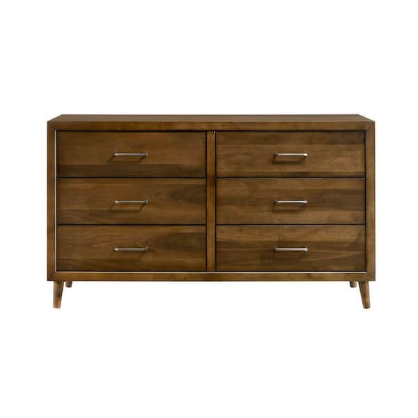 Zuma Walnut 6-Drawer 60 in. Dresser