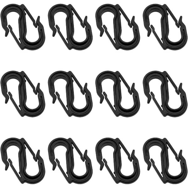 0 ft. Double-Ended S-Shaped Plastic Hook for Tent and Awning Net Outdoor Use, Lightweight and Durable, 12PCS for Awning