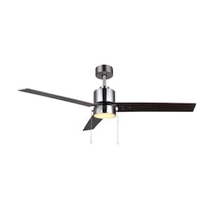 Liv 52 in. Indoor Brushed Nickel Standard Ceiling Fan with Soft White Integrated LED