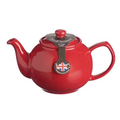 6-Cup Red Stoneware Teapot