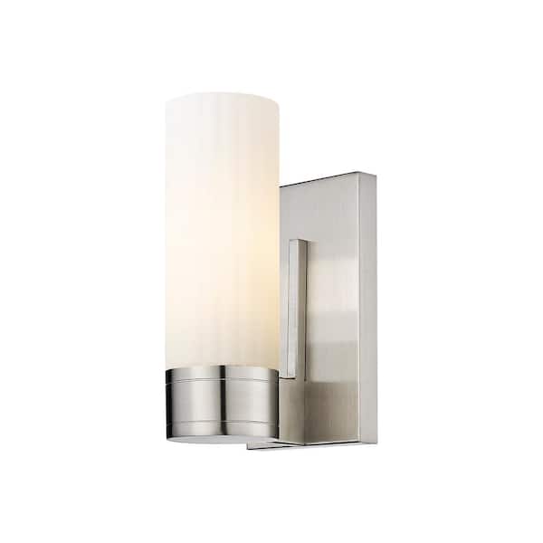 Innovations Empire 3.13 in. 1-Light Satin Nickel Wall Sconce with Glass Shade
