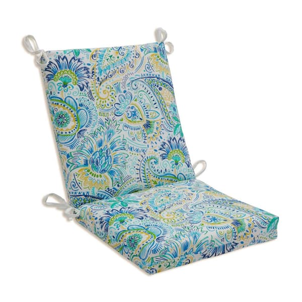 Pillow Perfect Paisley Blue/Yellow Gilford Rectangular Outdoor Seat Cushion