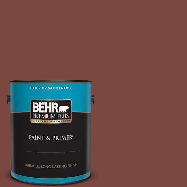 BEHR PREMIUM PLUS 1 gal. #S150-7 Fire Roasted Satin Enamel Exterior Paint & Primer