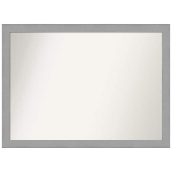 Amanti Art Brushed Nickel 41.5 in. W x 30.5 in. H Non-Beveled Bathroom Wall Mirror in Silver