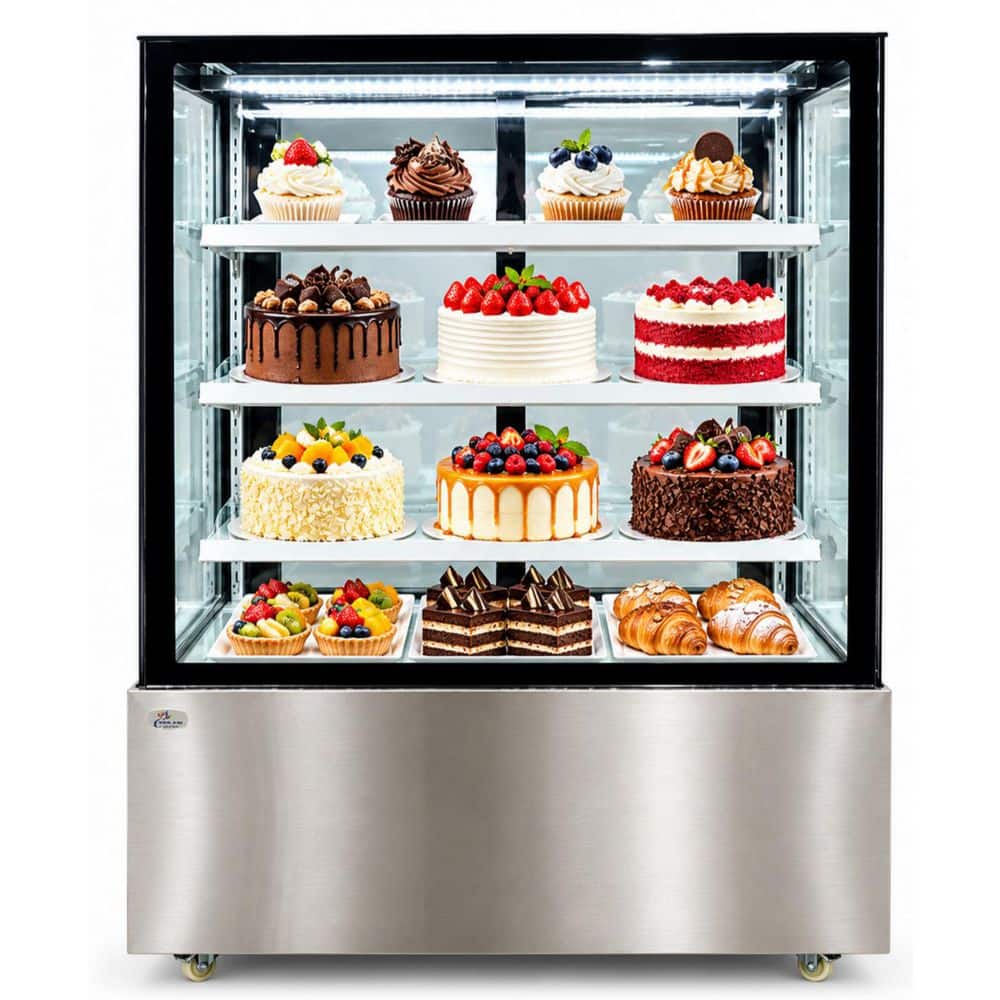 36 in. W 13.7 cu. ft. Commercial NSF Refrigerated bakery Refrigerator Case 3 Shelf in Stainless Steel
