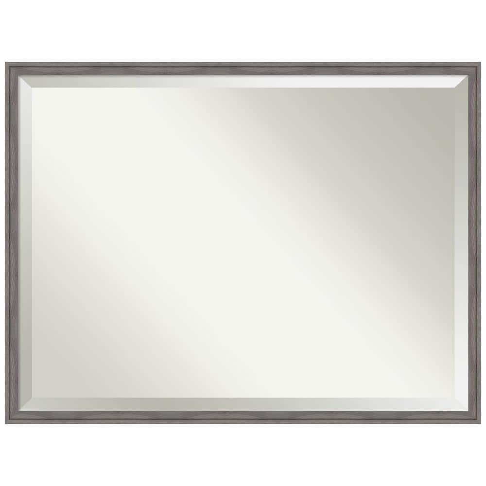 Florence Grey 41.75 in. x 31.75 in. Beveled Casual Rectangle Framed Bathroom Wall Mirror in Gray price history on PriceWatchPro
