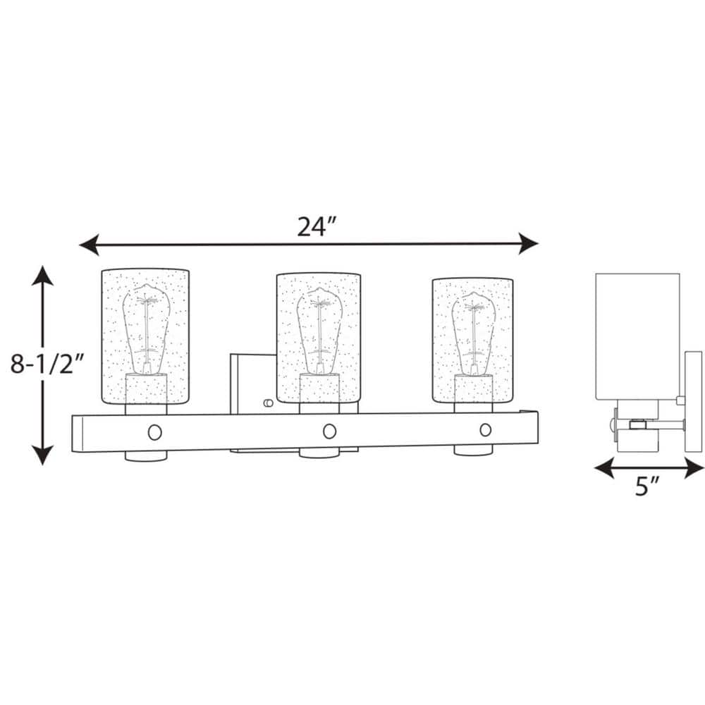 Gulliver Galvanized Nickel 3-Light Bath Vanity Fixture