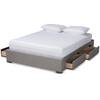 Baxton Studio Leni Gray Queen Platform Storage Bed Frame 157-9583-HD