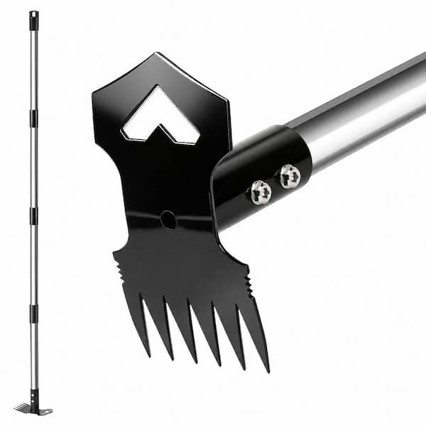 Dual Head Rake MISOPILY 60 in. Weeder Tool with Long Handle, Dual Head Weed Rake and ...