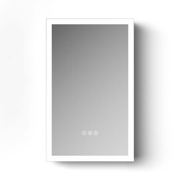 16 in. W x 26 in. H Rectangular Aluminium Alloy LED Medicine Cabinet with Mirror, 3-Color Temperatures, Anti-Fog