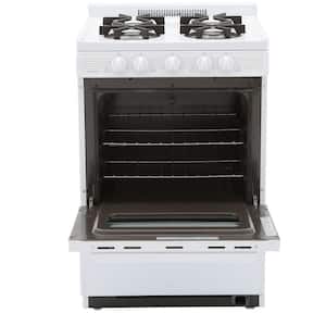 24 in. 2.97 cu. ft. Battery Spark Ignition Gas Range in White