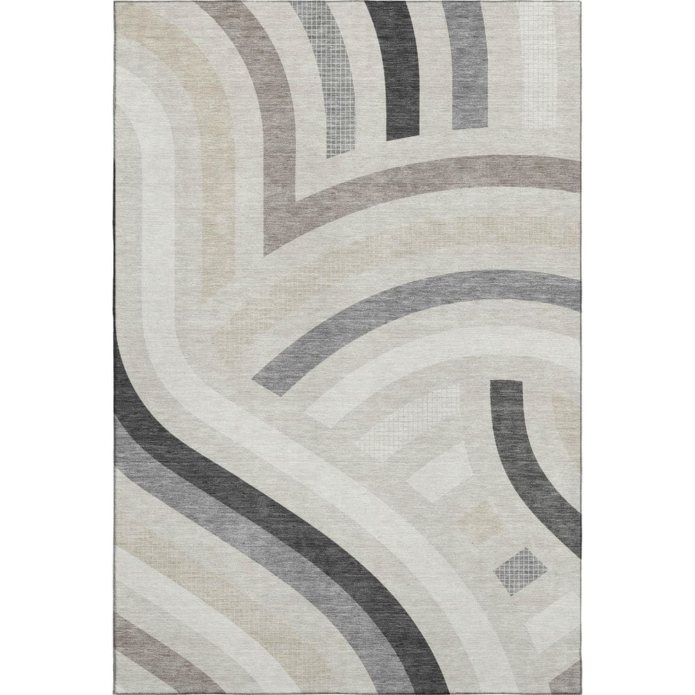 Mayfield Premium Machine Washable Abstract AMF2467 Linen 3 ft. x 5 ft. Area Rug price history on PriceWatchPro
