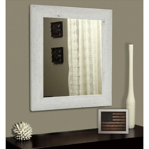Unbranded Medium Rectangle White American Colonial Mirror (40 in. H x 30 in. W)