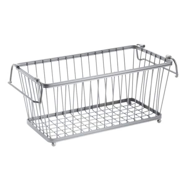 interDesign 12 in. Silver York Lyra Basket
