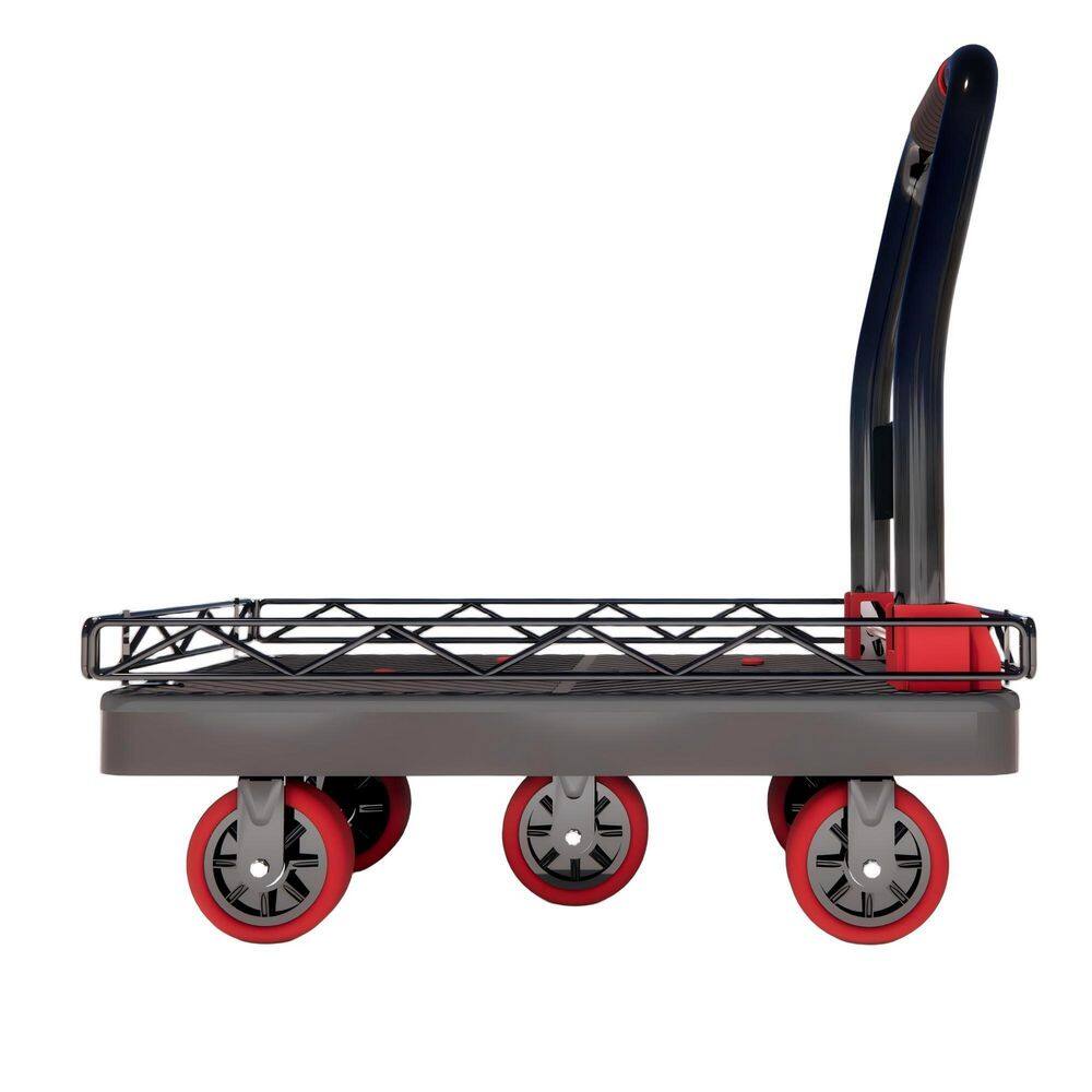 2000 lb. Heavy Duty Drywall Cart, Flatbed Push Cart Dolly with Detachable Steel Wire Fence & 5 in. Silent TPR Wheels price history on PriceWatchPro